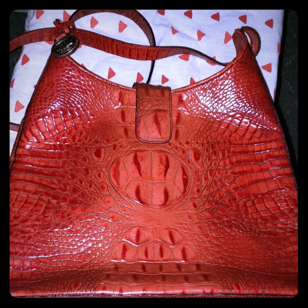 Red Alligator Print Brahmin Purse